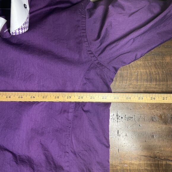 Maceoo Mens Size 5/XL Long Sleeve Button Up Shirt Purple Flip Cuffs - Picture 9 of 12